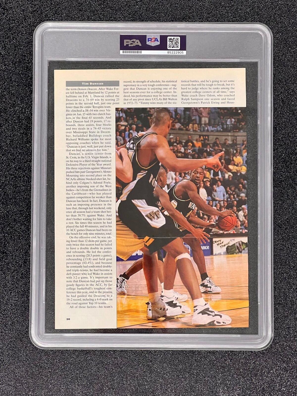 Tim Duncan Signed 8x10 Photo PSA Encapsulated AUTO