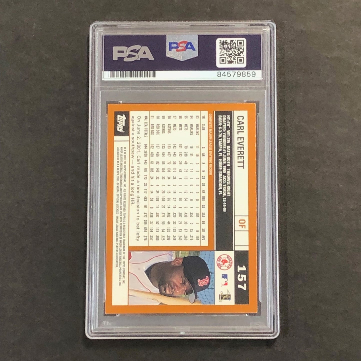 2002 Topps #157 CARL EVERETT Signed Card AUTO PSA Slabbed