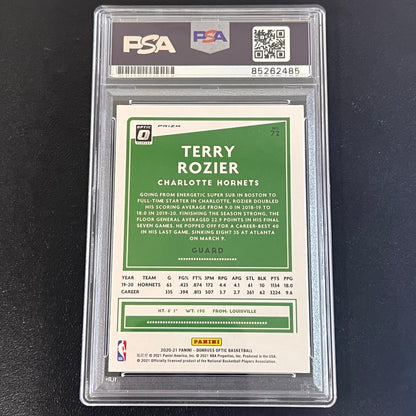 2020-21 Panini Donruss Optic Prizm #72 Terry Rozier Signed Card AUTO PSA Slabbed