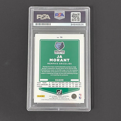 2021-2022 Panini Donruss #76 Ja Morant Autographed PSA/DNA GEM MT 10