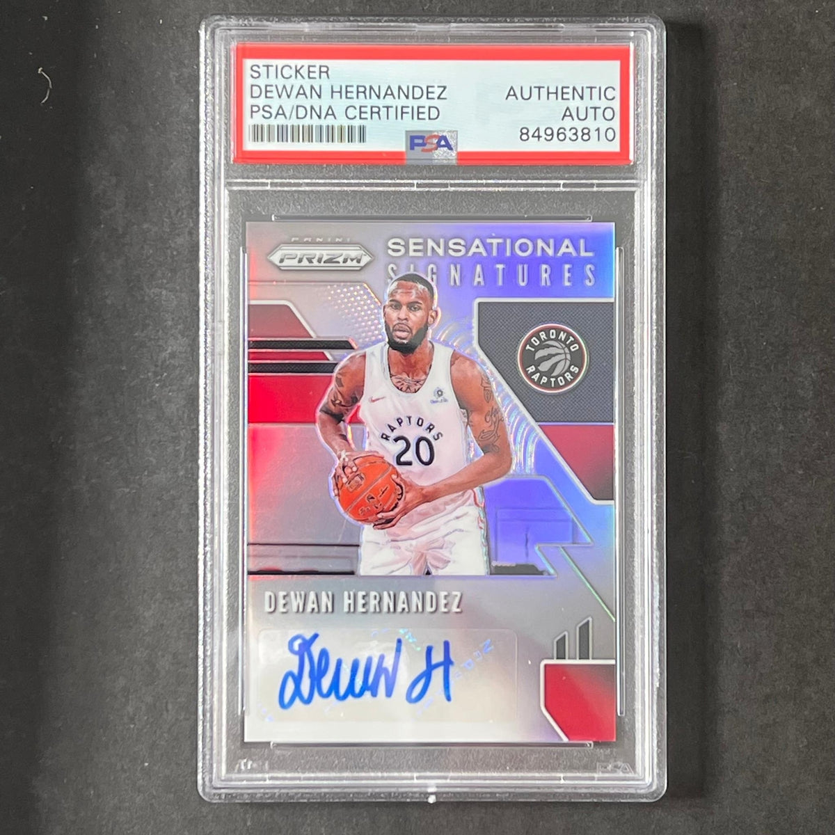 2019-20 Panini Prizm #SS-DHZ Dewan Hernandez Signed Card AUTO PSA Slabbed Raptor
