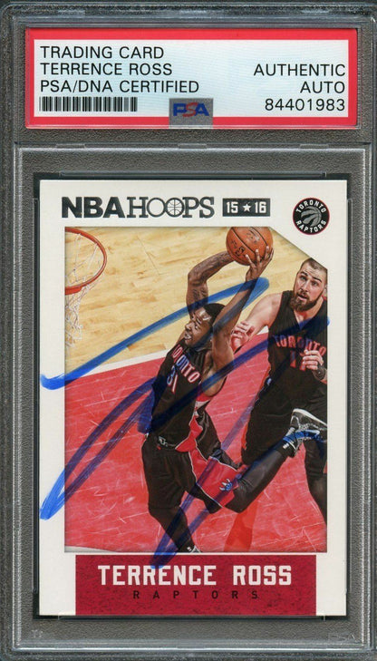 2015-16 NBA Hoops #30 Terrence Ross Signed Card AUTO PSA Slabbed Raptors