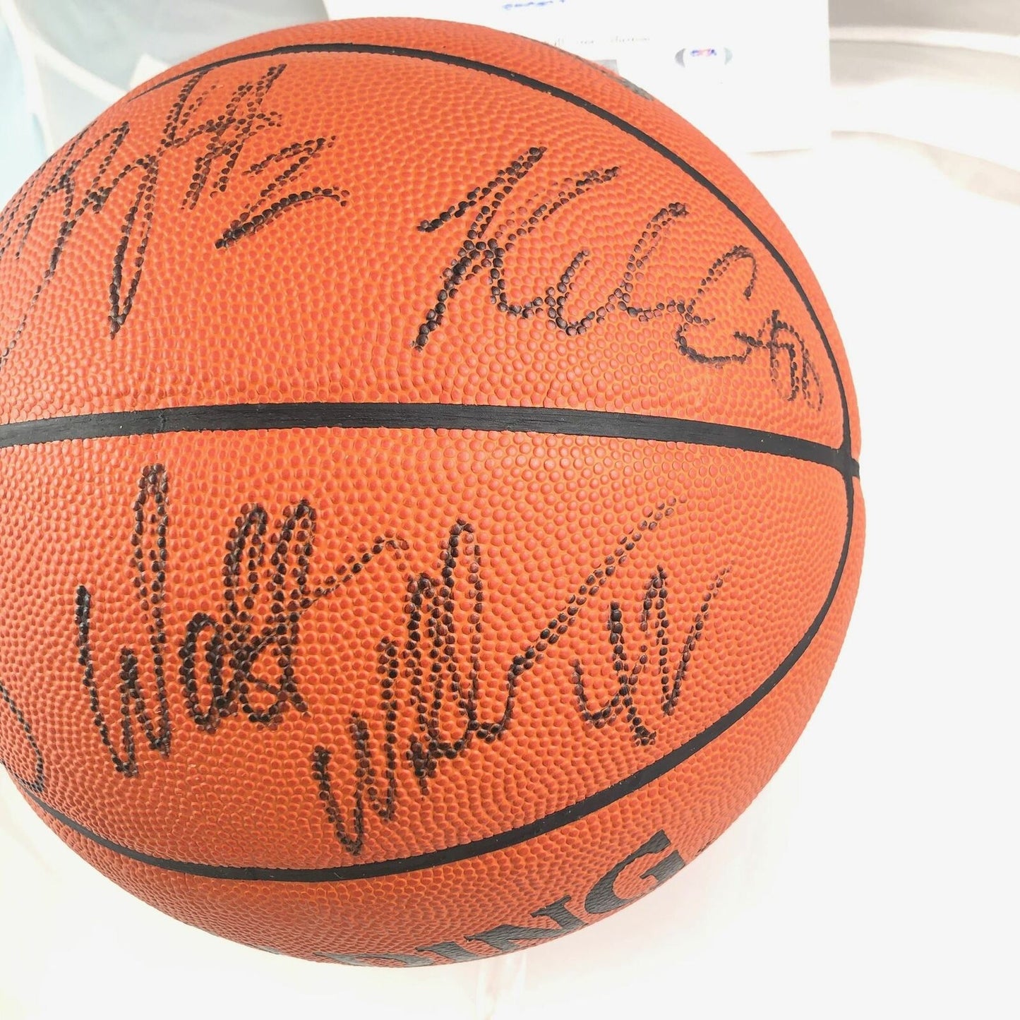 2000-2001 Houston Rockets Team Signed Basketball PSA/DNA Olajuwon