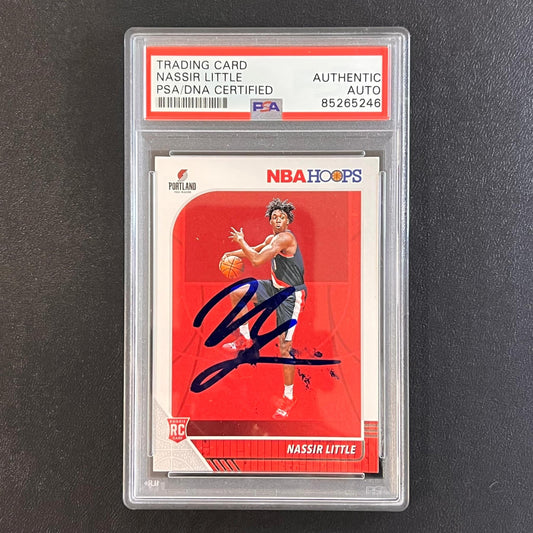 2019-20 NBA Hoops #220 Nassir Little Signed Rookie Card AUTO PSA Slabbed RC Blaz