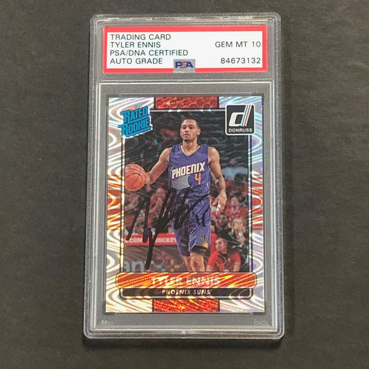 2014-15 NBA Panini Donruss #237 Tyler Ennis Signed Rookie Card AUTO GRADE 10 PSA
