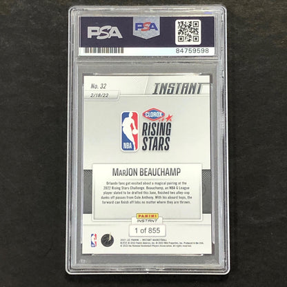 2021-22 Panini Instant #32 Marjon Beauchamp Signed Card AUTO PSA/DNA Slabbed Buc