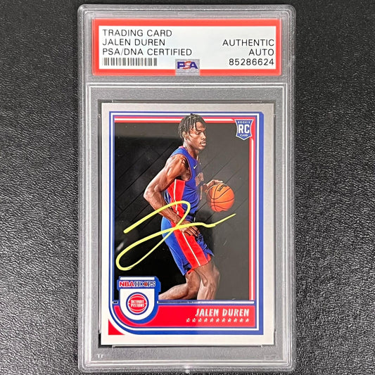 2022-23 Panini Hoops #243 Jalen Duren Signed Card AUTO PSA Slabbed RC Pistons