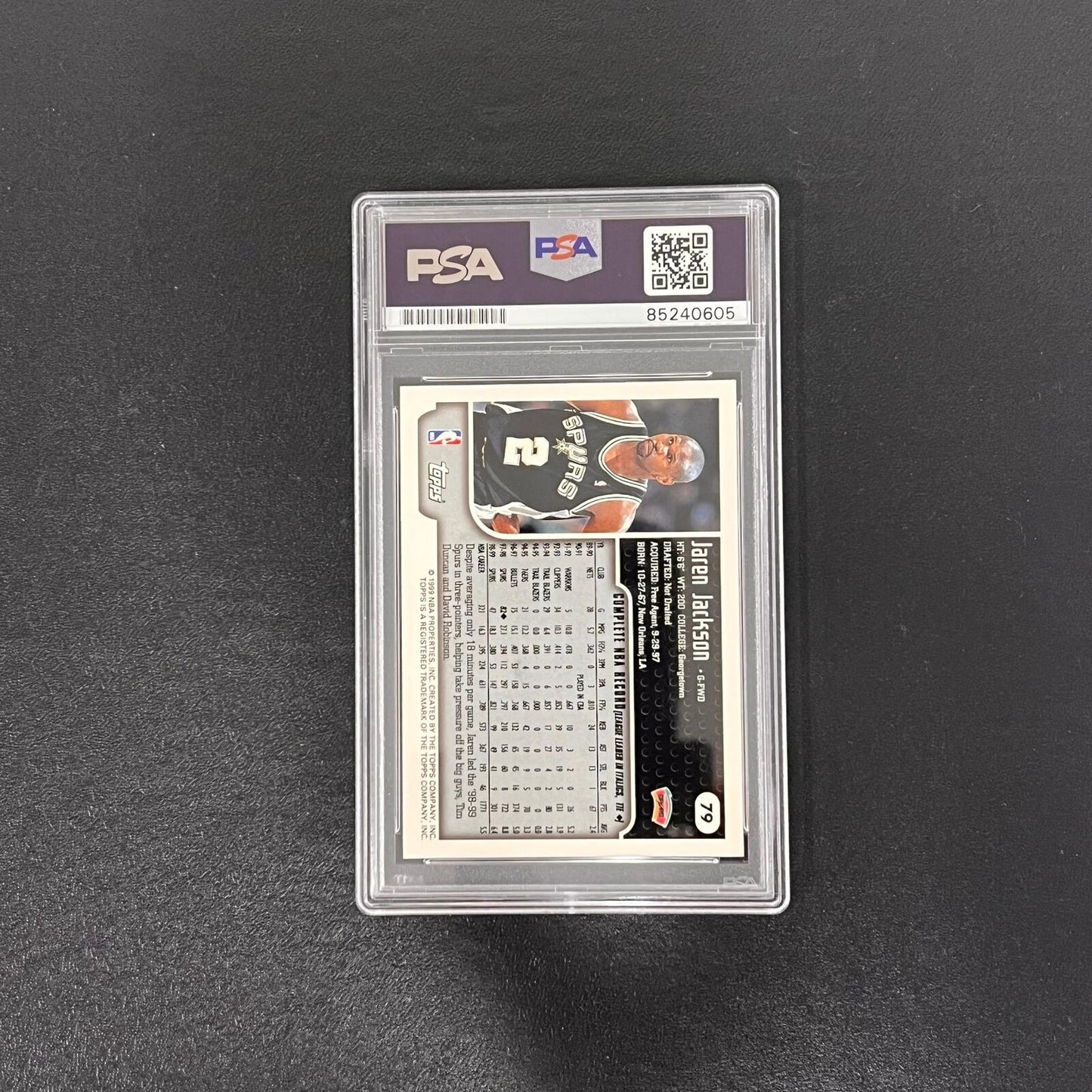 1999-00 Topps #79 Jaren Jackson Signed Card AUTO PSA Slabbed Spurs