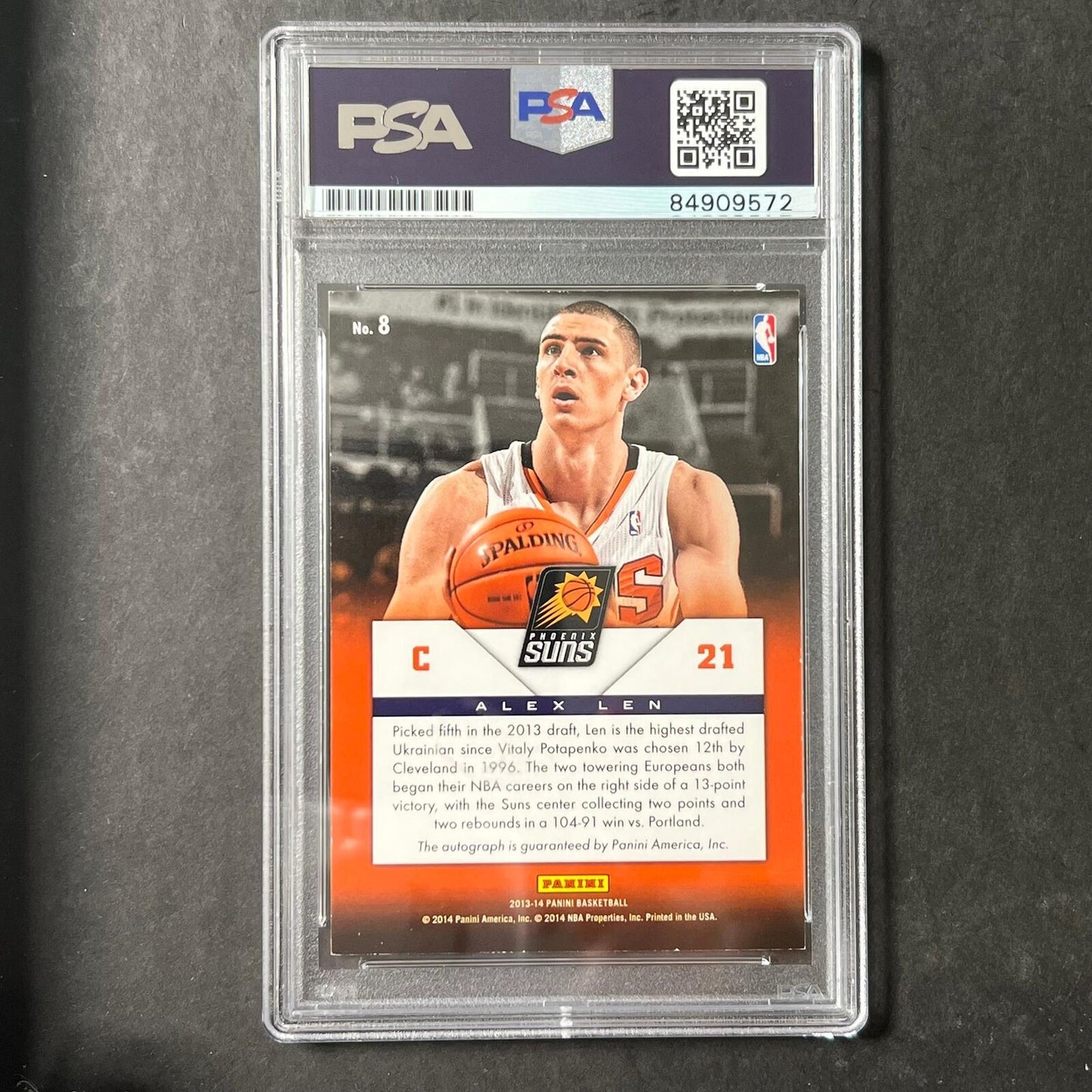 2013-14 Panini #8 Alex Len Signed Card AUTO PSA Slabbed RC Suns