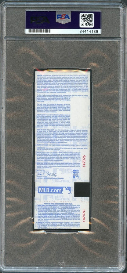 Dustin Pedroia 2007 ALCS Red Sox Cleveland Game 1 Signed Ticket PSA Slabbed Auto