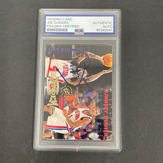 1996 Topps Stadium Club #229 Joe Dumars Signed Card AUTO 10 PSA Slabbed Pistons