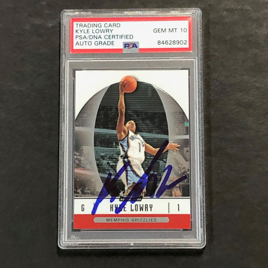 2006 Topps Finest #58 Kyle Lowry Signed Card AUTO 10 PSA Slabbed RC Grizzlies