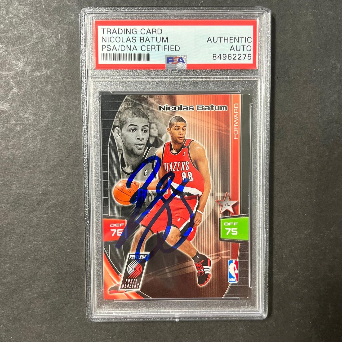 2008-09 Panini Adrenalyn Nicolas Batum Signed Rookie Card AUTO PSA Slabbed Blaze