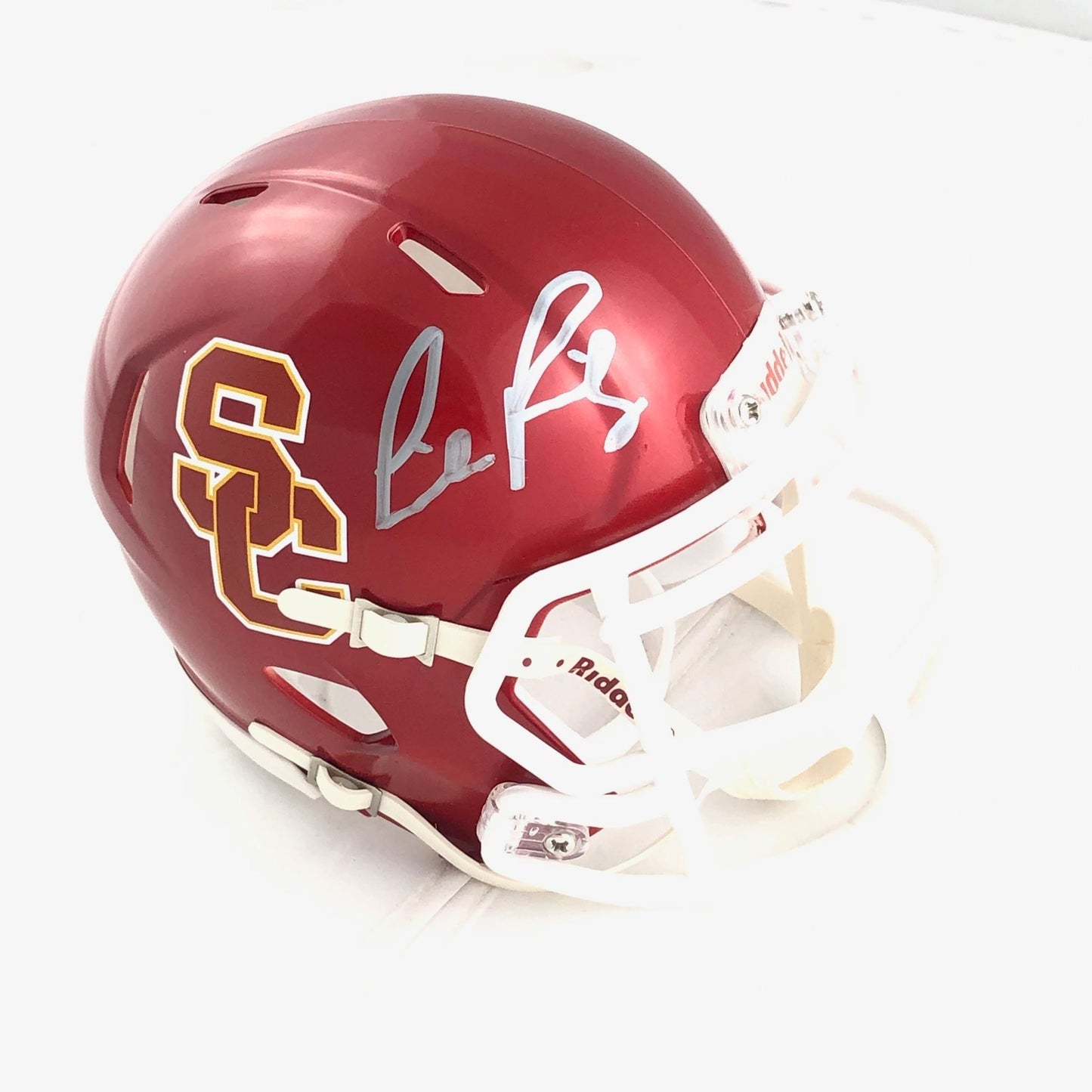 Lincoln Riley Signed Mini Helmet Fanatics USC Trojans Autographed