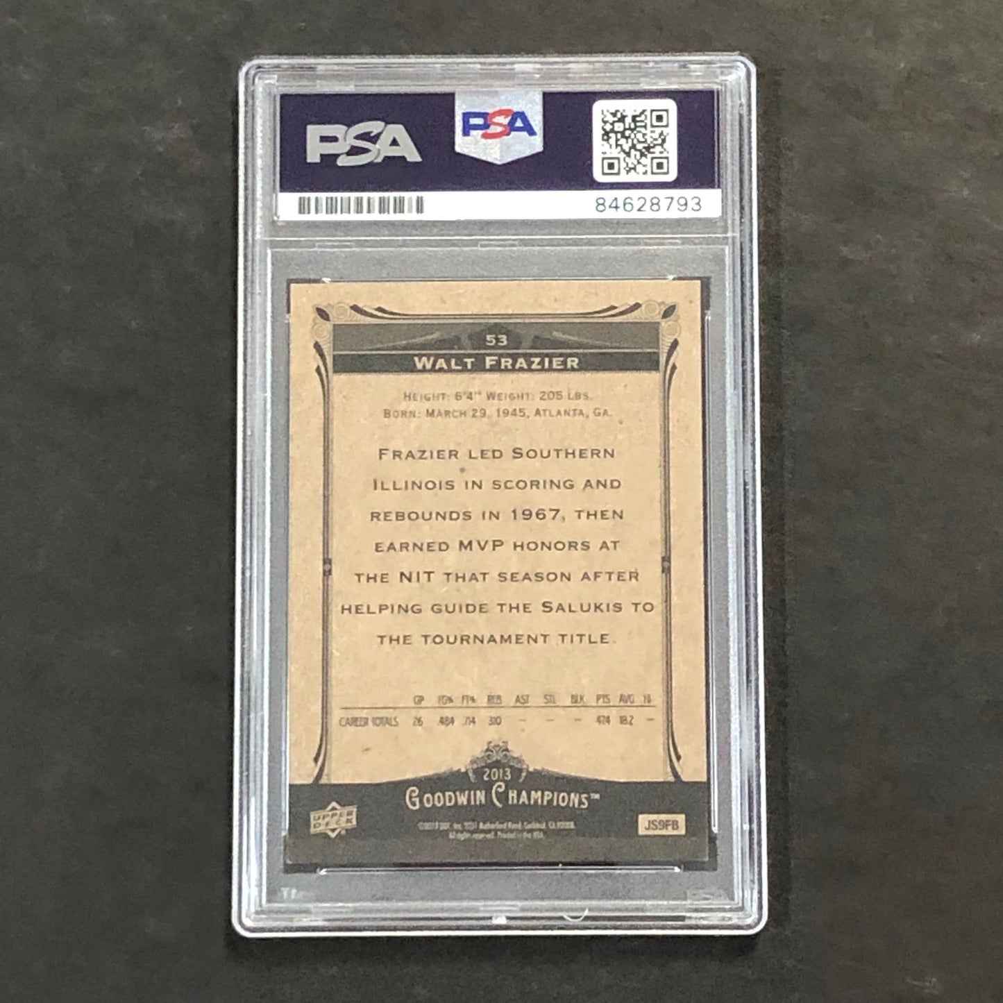 2013 Upper Deck Goodwin Champions #53 Walt Frazier Signed Card AUTO 10 PSA Slabb