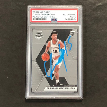 2019-20 Panini Mosaic #204 Quinndary Weatherspoon Signed Card AUTO PSA/DNA Slabb