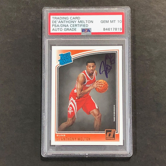 2018-19 Donruss Rated Rookie #181 De'Anthony Melton Signed Card AUTO GRADE 10 PS