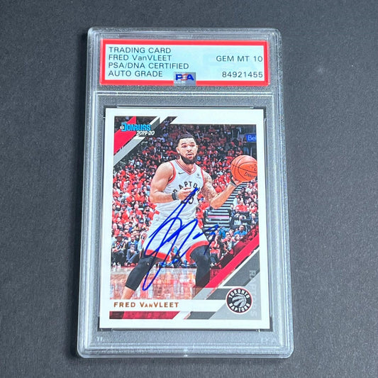 2019-20 Panini Donruss #190 Fred VanVleet Signed Card AUTO 10 PSA Slabbed Raptor