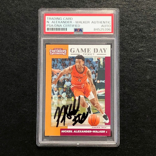 2019-20 Contenders Draft Picks #20 Nickeil Alexander-Walker Signed Card AUTO PSA