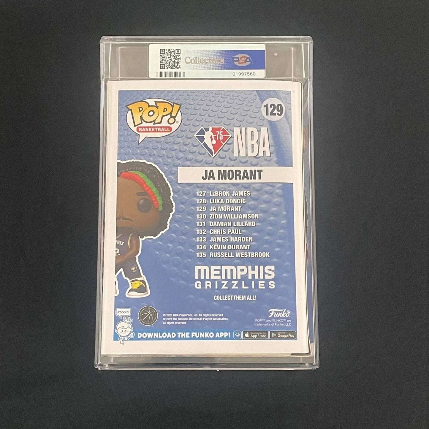 Ja Morant Funko Pop #129 PSA NM-MT 8.5 FASC Grizzlies