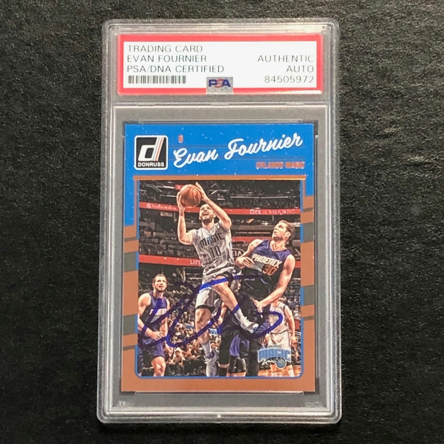 2016-17 Donruss #70 Evan Fournier Signed Card AUTO 10 PSA Slabbed Magic