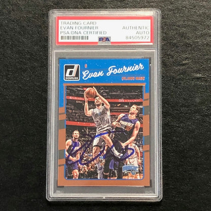 2016-17 Donruss #70 Evan Fournier Signed Card AUTO 10 PSA Slabbed Magic