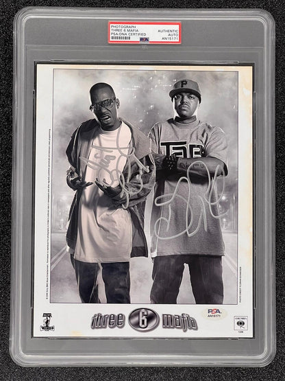 Three 6 Mafia signed 8x10 photo Encapsulated PSA/DNA Autographed