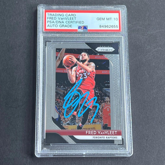 2018-19 Panini Prizm #103 Fred VanVleet Signed Card AUTO 10 PSA Slabbed Raptors