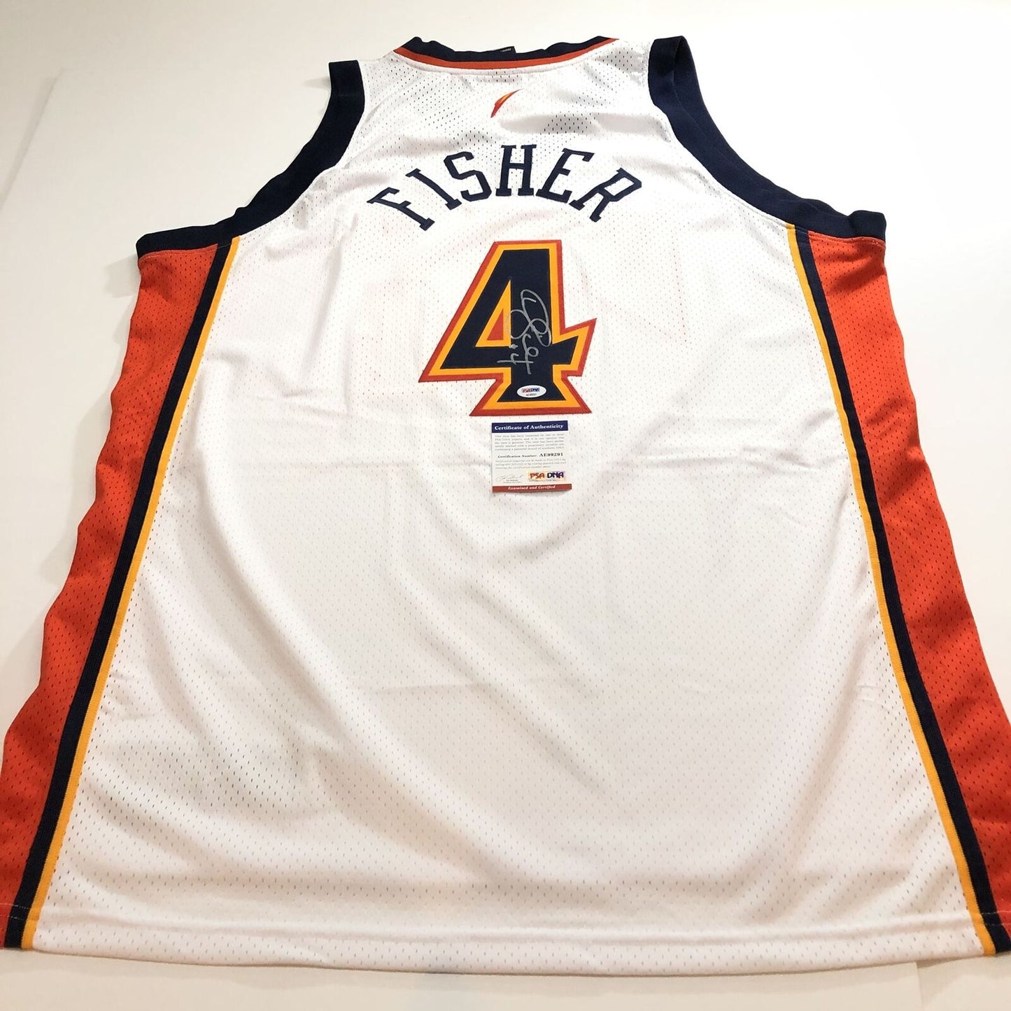 Derek Fisher signed jersey PSA/DNA Golden State Warriors Autographed