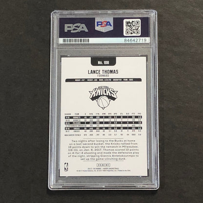 2017-18 Panini NBA Hoops #106 Lance Thomas Signed Card AUTO PSA Slabbed Knicks