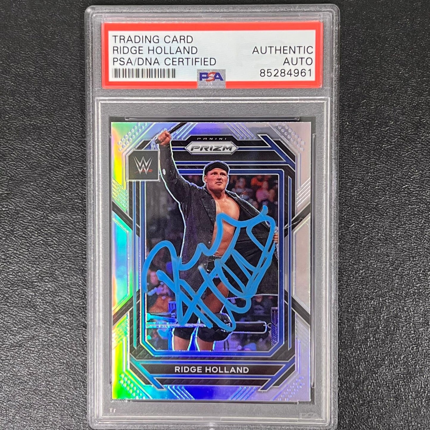 2023 Panini Prizm WWE #154 Ridge Holland Signed Card PSA AUTO Slabbed