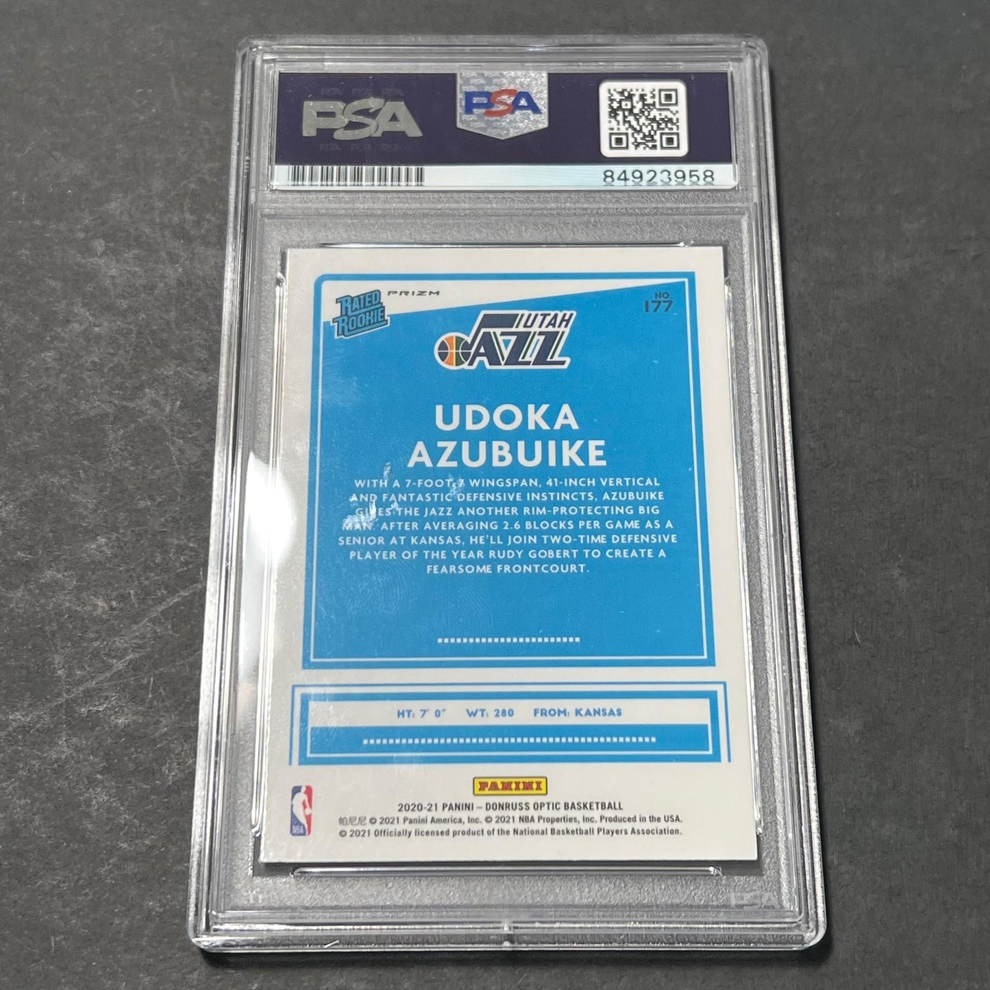2020-21 Panini Donruss Optic #177 Udoka Azubuike AUTO Signed Card PSA/DNA Encaps