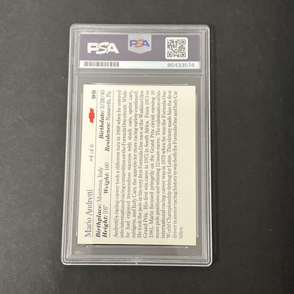 1991 Collect-A-Card #95 Mario Andretti Vette Set signed card PSA Auto 10