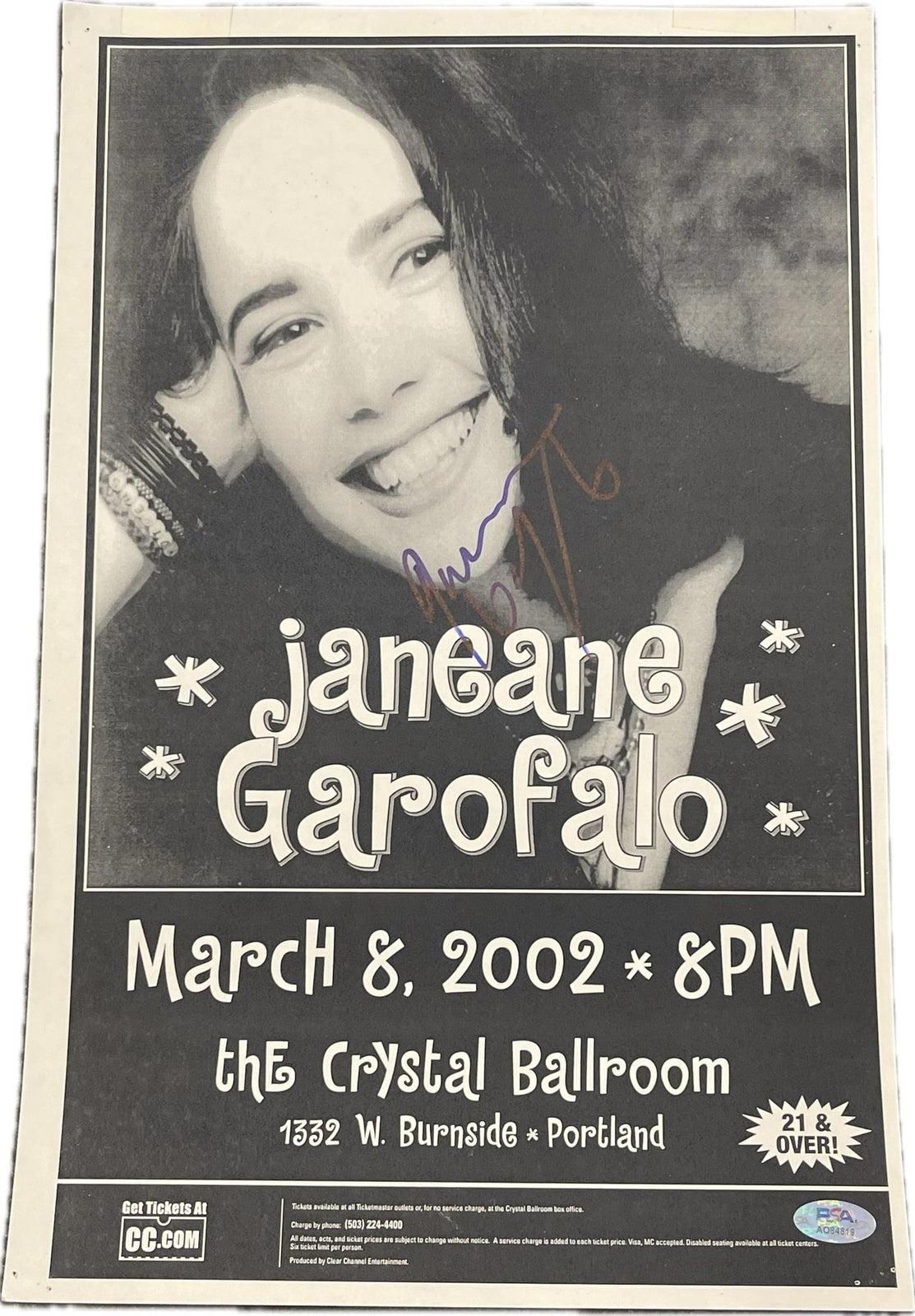 Janeane Garofalo Signed Poster PSA Autographed