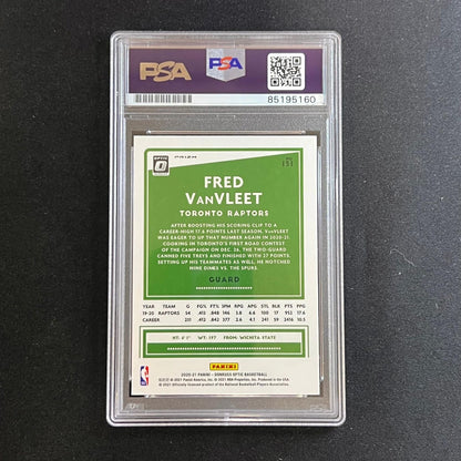 2020-21 Panini Donruss Optic Purple #131 Fred VanVleet Signed Card AUTO PSA Slab