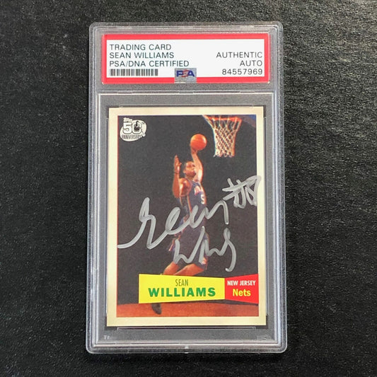 2007-08 Topps 1957-58 #127 Sean Williams Signed Card AUTO PSA Slabbed Nets