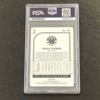 2019-20 Panini NBA Hoops #154 Isaiah Thomas Signed Card AUTO 10 PSA Slabbed Wiza