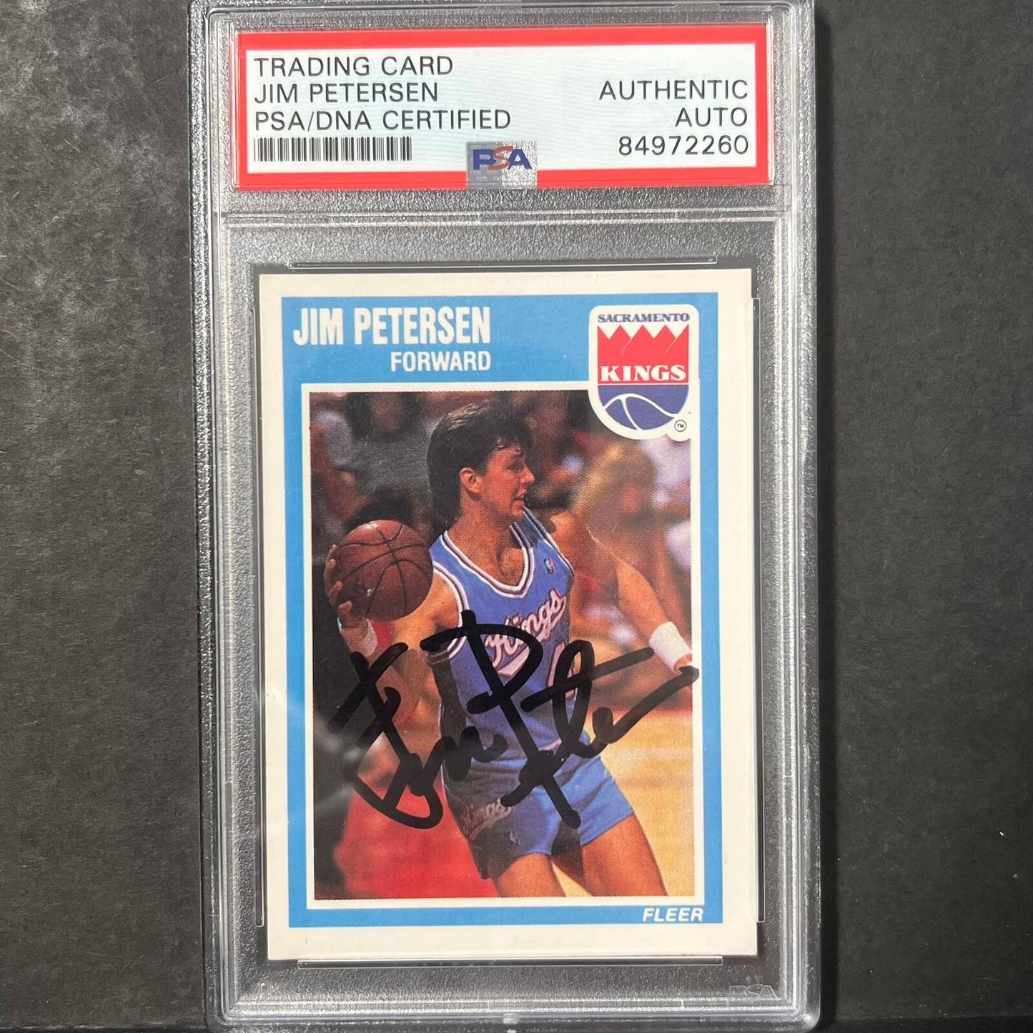 1988-89 Fleer #136 Jim Peterson Signed Card AUTO PSA Slabbed Kings