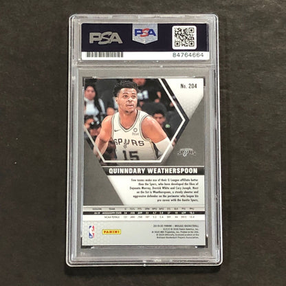 2019-20 Panini Mosaic #204 Quinndary Weatherspoon Signed Card AUTO PSA/DNA Slabb
