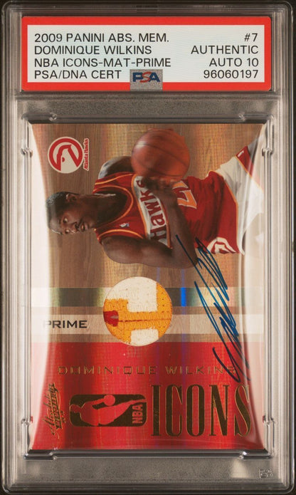 2008 Panini Absolute Memorabilia NBA Icons-Mat-Prime #7 Dominique Wilkins Signed