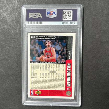 1996 Upper Deck #CH9 Bill Wennington Signed Card PSA Slabbed Bulls