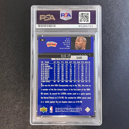 1999-2000 Upper Deck #108 Mario Elie Signed Card AUTO PSA Slabbed Spurs