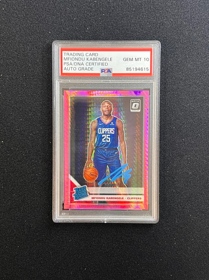 2019-20 Panini Donruss Optic #159 Mfiondu Kabengele Signed Card AUTO 10 PSA Slab
