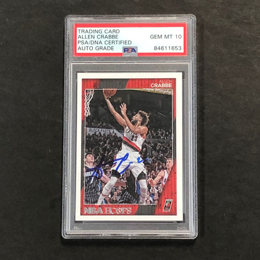 2016-17 NBA Hoops #248 Allen Crabbe Signed Card AUTO 10 PSA Slabbed Trailblazers