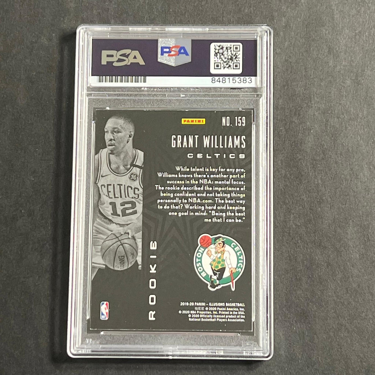 2019-20 Panini Illusions #159 Grant Williams Signed Card PSA/DNA Slabbed RC Celt