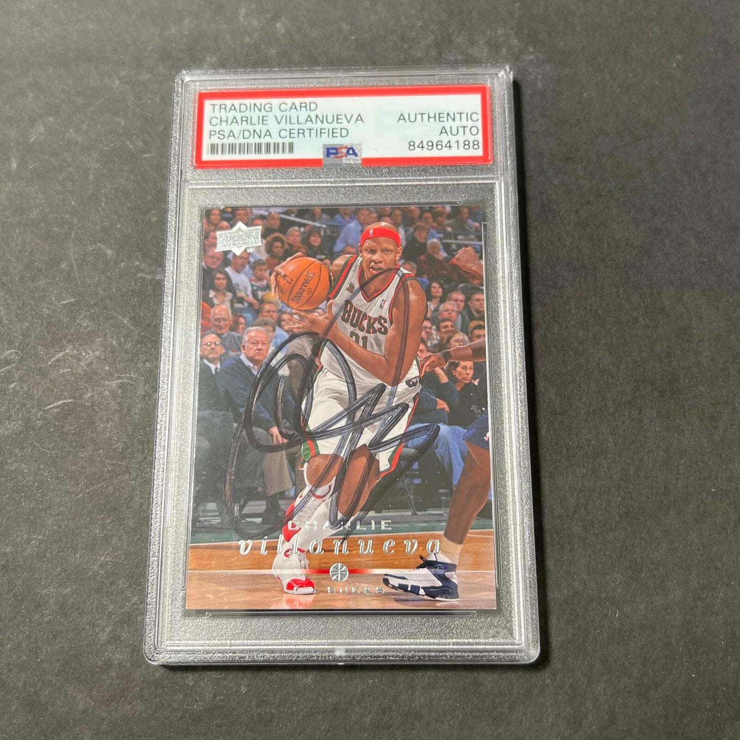 2008-09 Upper Deck First Edition #101 Charlie Villanueva Signed Card AUTO PSA/DN