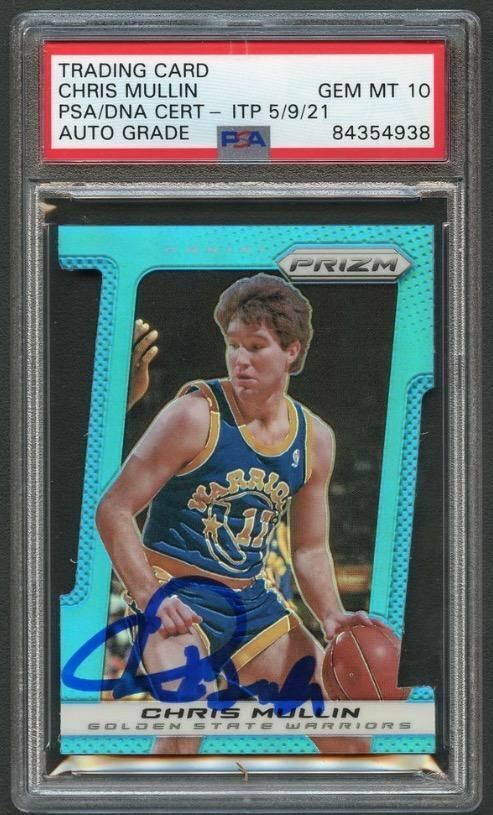 2013-14 Prizm Light Be Die-Cut #256 Chris Mullin Signed Card AUTO Grade 10 PSA S