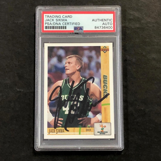 1991-92 Upper Deck #370 Jack Sikma Signed Card AUTO PSA/DNA Slabbed Bucks