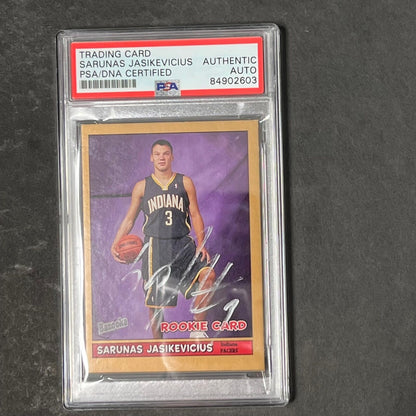 2005-06 Topps Bazooka #186 Sarunas Jasikevicius Signed Card AUTO PSA Slabbed Pac