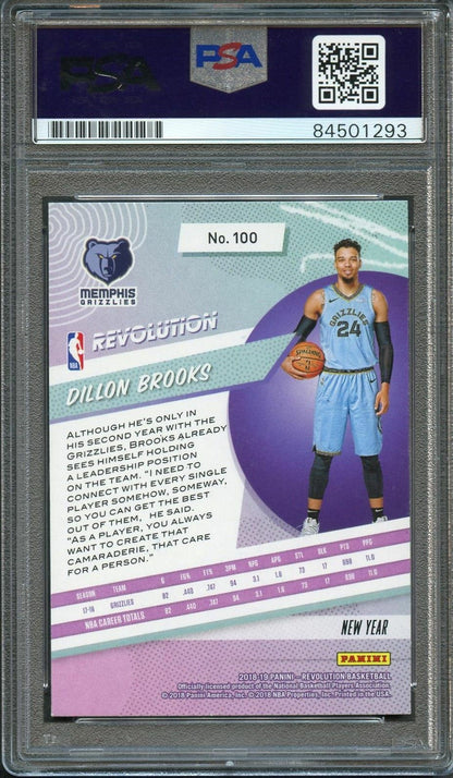 2018-19 Panini Revolution #100 Dillon Brooks Signed Card AUTO PSA Slabbed Grizzl